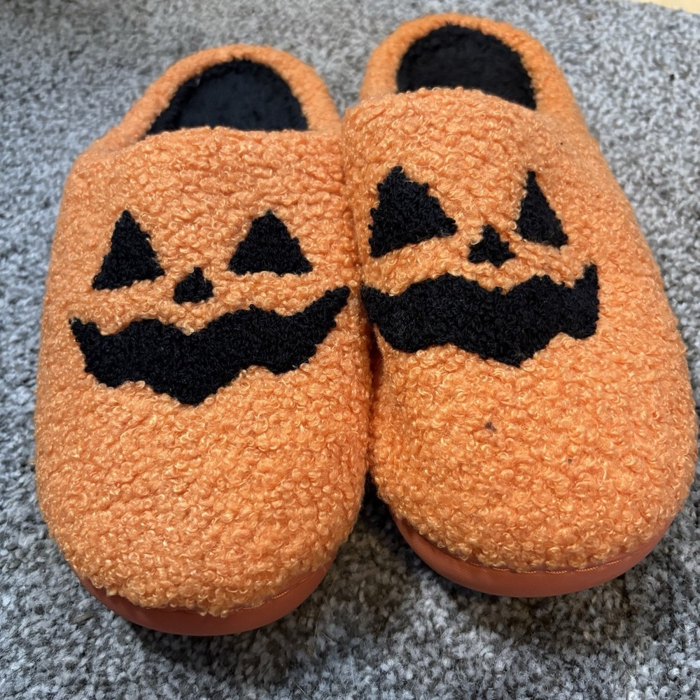 Halloween‎ Pumpkin Orange Slippers Unisex 44-45 New